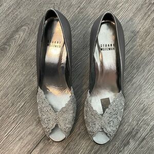 Women’s Heels Size 7.5 by STUART WEITZMAN Silver good condition $25